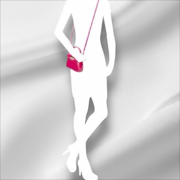 Furla Mini Black Patent Leather Studded Crossbody Bag Made in Italy - Picture 6 of 10